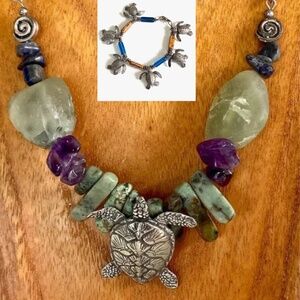 BOBO - BUY FEIFISH SEA TURTLE NECKLACE & get 6 Turtle Charm Bracelet FREE